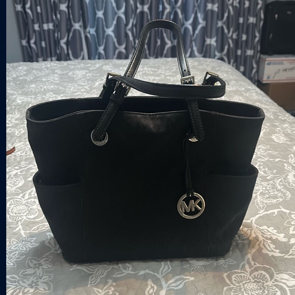 Michael Kors Black Tote with Silver Charm
